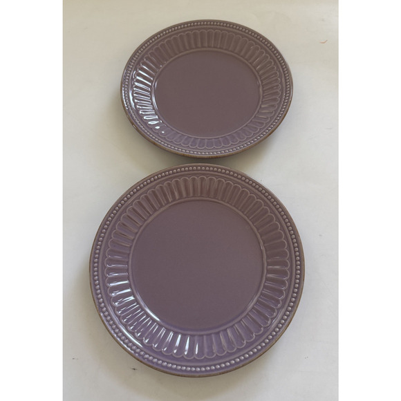 Lenox French Perle Groove Lavender Violet Set of 2 Salad Plates 8" - Picture 1 of 8